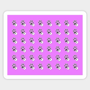 Heart over Paw and Key Pattern Sticker